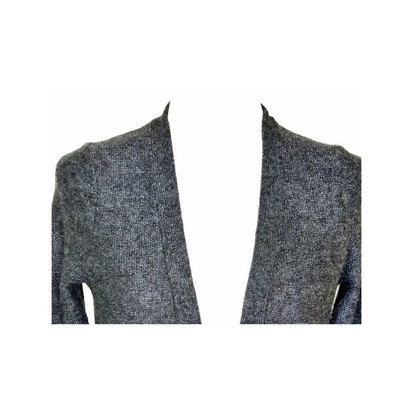 Gap Charcoal Gray Silver Metallic Wool Blend Button Front Cardigan - Picture 3 of 9
